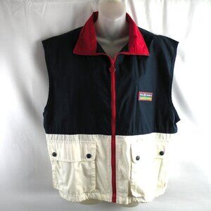 Vintage Royal Caribbean Red White Blue Zipper Vest Logo M